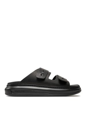 KARL LAGERFELD: sandals - Dual Strap Leather Sandal