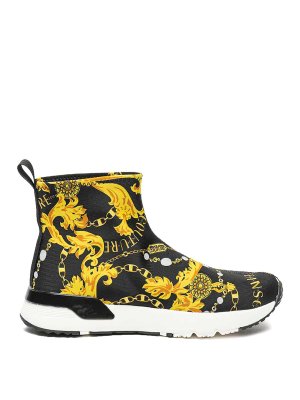 Versace Jeans Couture: trainers - Barocco Dynamic Socks Sneakers