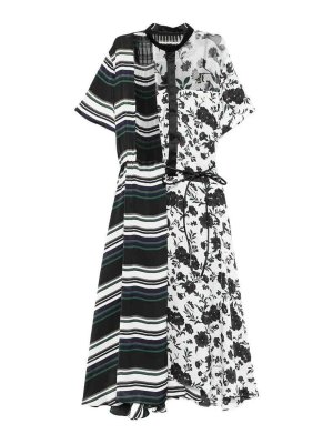 Sacai: abiti al ginocchio - Vestito  misto motivi