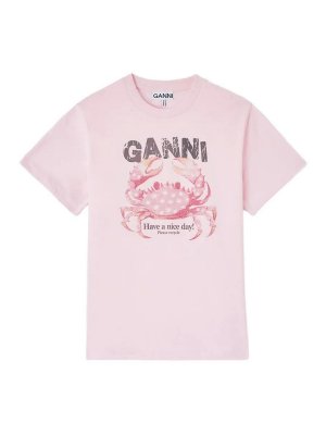 GANNI: T-shirts - T-Shirt - Weiß