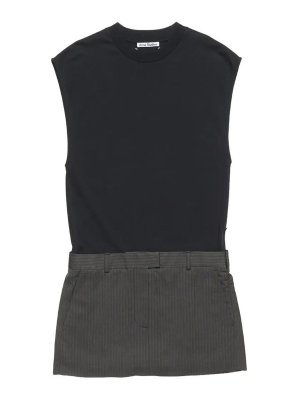Acne Studios: Vestidos media pierna - Vestido Midi - Negro