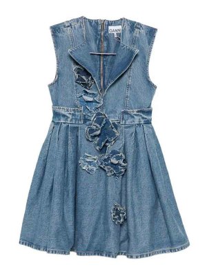 GANNI: Jeans Rectos - Vaqueros Rectos - Azul