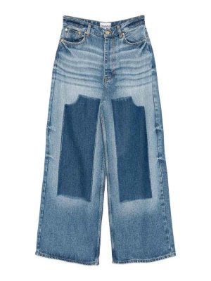 GANNI: Jeans Rectos - Vaqueros Rectos - Lavado Medio