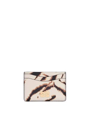 GANNI: wallets & purses - Bou Card Holder Zebra Print