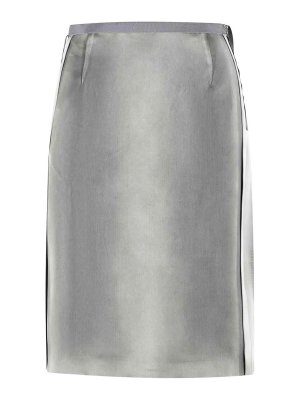 Maison Margiela: Knee length skirts & Midi - Grey Viscose Midi Skirt