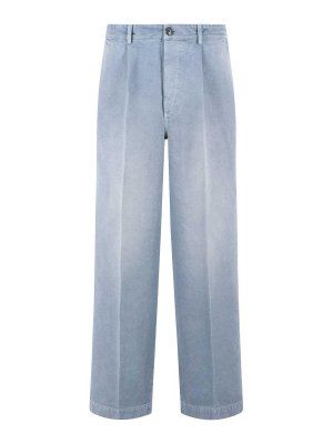 Marni: casual trousers - Light Blue Cotton Trousers