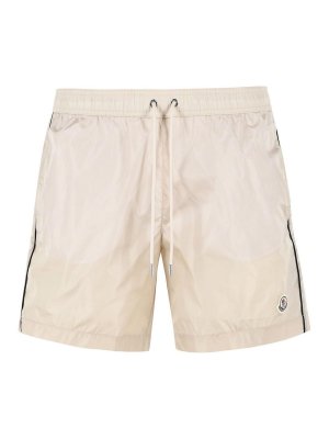 MONCLER: one-piece - Cream Polyamide Swimsuit