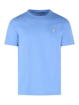 POLO RALPH LAUREN: t-shirts - Light Blue Cotton T-Shirt