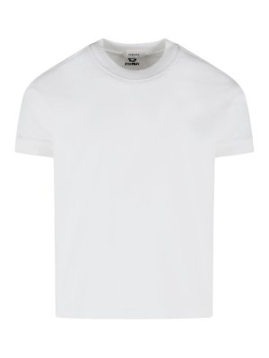 VERSACE: t-shirts - White Stretch Cotton T-Shirt