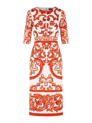 DOLCE & GABBANA: Strickpullover mit Rundhalsausschnitt - Rundhalspullover - Orange