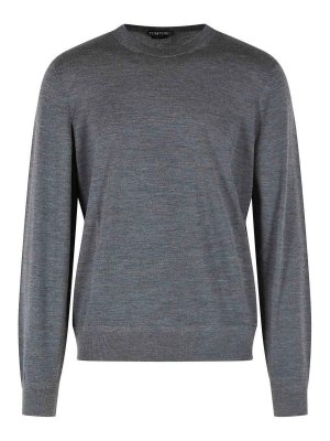TOM FORD: crew necks - Grey Wool Sweater
