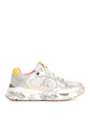 PREMIATA: trainers - D Silver Leather Blend Sneakers