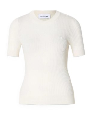 LACOSTE: crew necks - Short-sleeved merino wool ribbed sweater