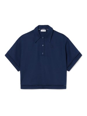 LACOSTE: polo shirts - Oversized polo shirt in fluid twill