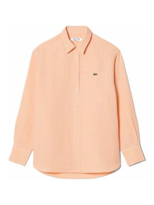 LACOSTE: shirts - Linen blend oversized shirt