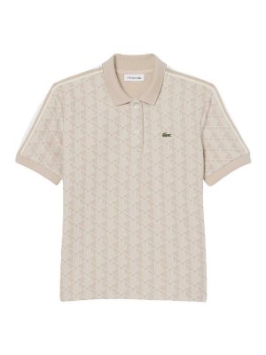 LACOSTE: polo shirts - Slim fit monogrammed jacquard polo shirt