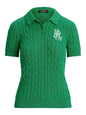 LAUREN RALPH LAUREN: Strickpullover mit Rundhalsausschnitt - Rundhalspullover - Grün