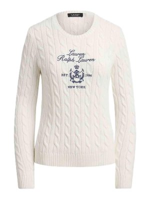 LAUREN RALPH LAUREN: Knee length skirts & Midi - Rinett-long sleeve-pullover-gassed cotton