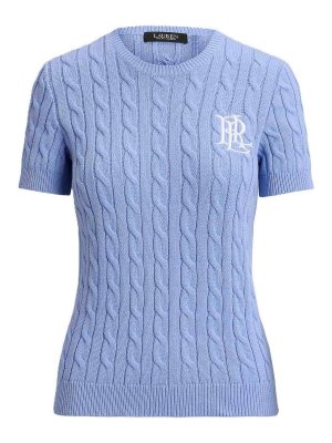 LAUREN RALPH LAUREN: maglia collo rotondo - Eyelah-maglione a maniche corte-cotone gasato