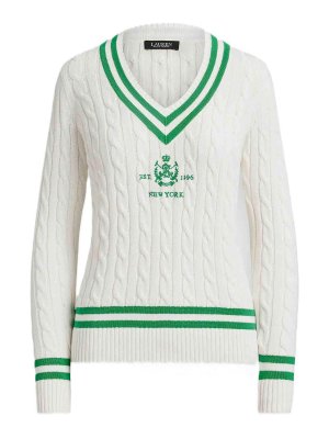 LAUREN RALPH LAUREN: crew necks - Meren-long sleeve-pullover-gassed cotton