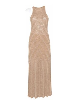 TWINSET: evening dresses - Long chevron punched knit dress