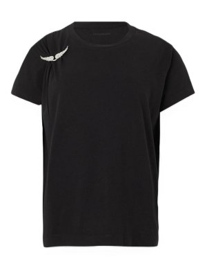 ZADIG&VOLTAIRE: leather jacket - Suzan hc plisse wings