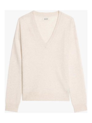 ZADIG&VOLTAIRE: Strickpullover mit Rundhalsausschnitt - Rundhalspullover - Hellbeige