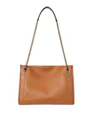 LAUREN RALPH LAUREN: totes bags - Brdly md shp-tote-medium-luxe pebble lthr