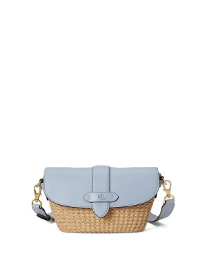 LAUREN RALPH LAUREN: shoulder bags - Lynden-shoulder bag-small-wvn straw/ntrl smth