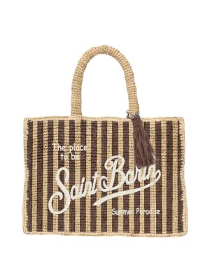 MC2 SAINT BARTH: borse a spalla - Borsa a spalla Vanity in rafia con bordo