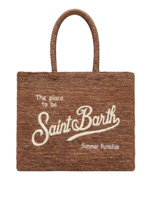 MC2 SAINT BARTH: ショルダーバッグ - Vanity Border Raffia Shoulder Bag