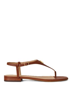 LAUREN RALPH LAUREN: フラットシューズ - フラットシューズ - ブラウン