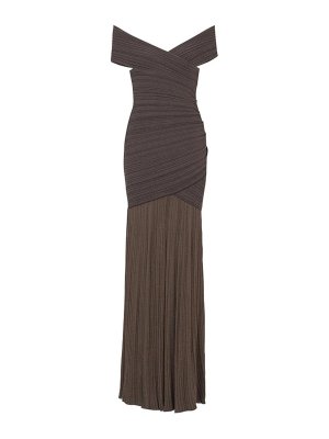 Balmain: Robe longueur genou - Robe Au Genou - Marron