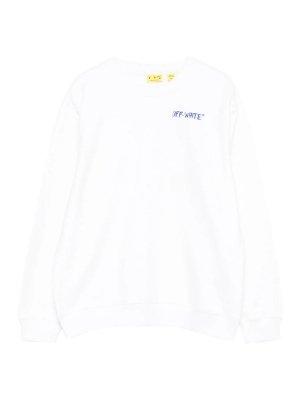OFF-WHITE: Strickpullover mit Rundhalsausschnitt - Rundhalspullover - Weiß