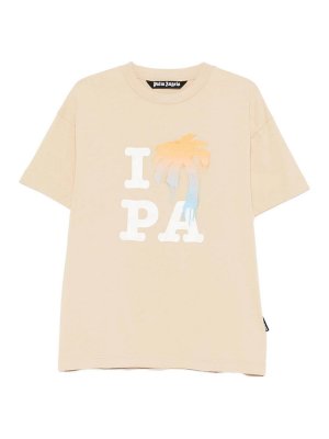 Palm Angels: Tシャツ - Tシャツ - ベージュ