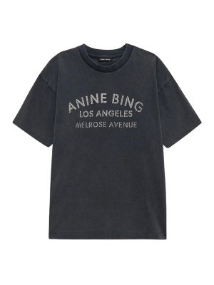 ANINE BING: Tシャツ - Tシャツ - 黒