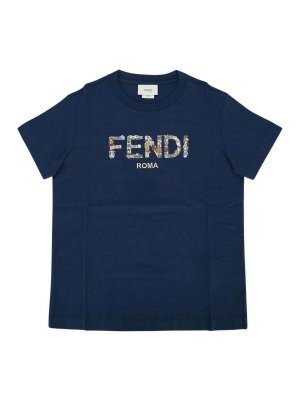 Fendi Jr: T-shirts - T-Shirt - Schwarz