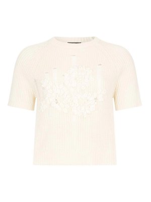 Liu Jo: Strickpullover mit Rundhalsausschnitt - Rundhalspullover - Beige
