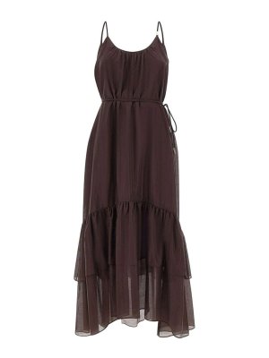 Liu Jo: Knielange Kleider - Knielanges Kleid - Braun