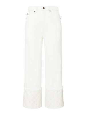 TORY BURCH: Jeans à jambe droite - Jean Droit - Blanc