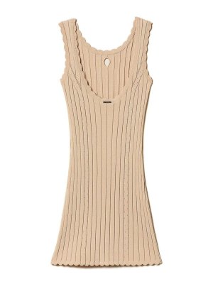 TWINSET: ショートドレス - ショートドレス - ベージュ