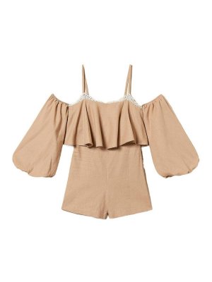 TWINSET: Jumpsuits - Jumpsuit - Beige