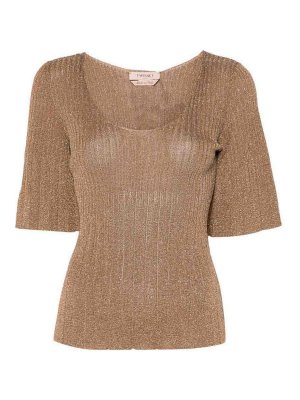 TWINSET: Pull col rond - Pull Col Rond - Or
