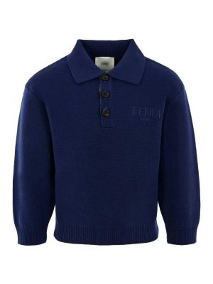 Fendi Jr: ポロシャツ - ポロシャツ - 黒