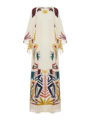 ETRO: maxi dresses - Long Caftan Dress With Artistic Print