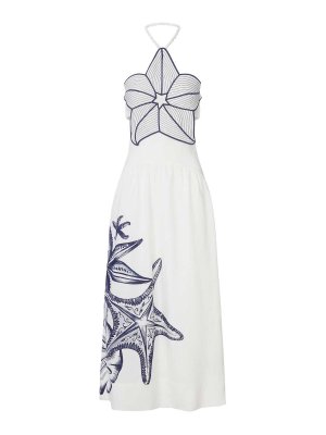 FARM RIO: maxi dresses - Long Halter Dress With Marine Print