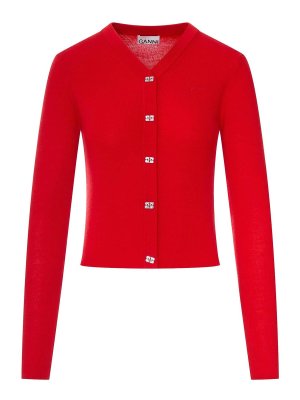 GANNI: Cardigans - Cardigan - Rot