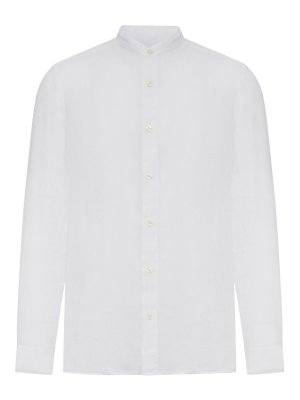 120% LINO: shirts - Linen Shirt With Mandarin Collar