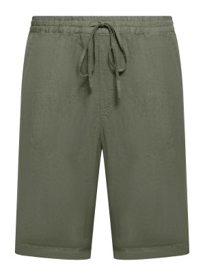 120% LINO: Trousers Shorts - Linen Bermuda Shorts With Drawstring Waist