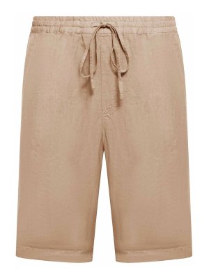 120% LINO: Trousers Shorts - Linen Bermuda Shorts With Drawstring Waist
